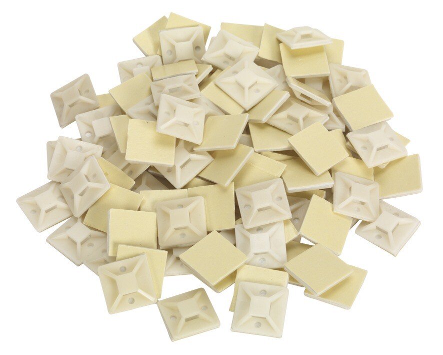 Sealey CTM3030W Self-Adhesive Cable Tie Mount 30 x 30mm White Pack of 100