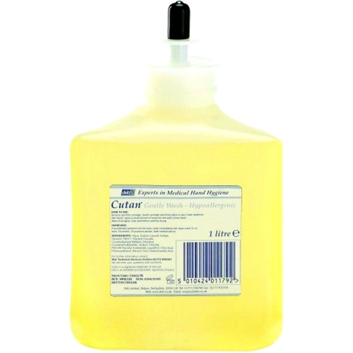 Deb CHA1000ML Cutan® Gentle Wash Hypoallergenic Refill Cartridge 6 x 1L