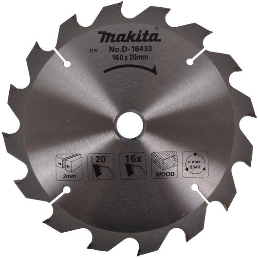 Makita D 16433 160x20mm 16T Circular Saw Blade D16433 from