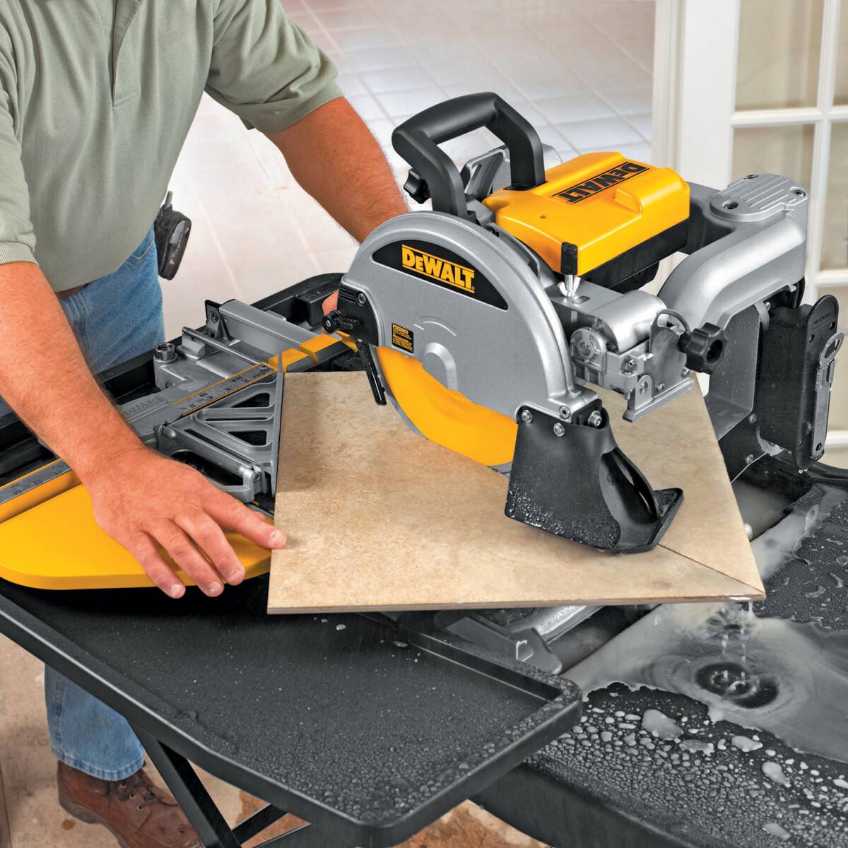 DeWalt D24000 Masonry Wet Tile Saw with D240001-XJ Leg Stand from Lawson HIS