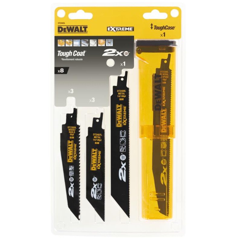 DeWalt DT2443L-QZ Extreme 2X Life Reciprocating Saw Blades  Pack x 8