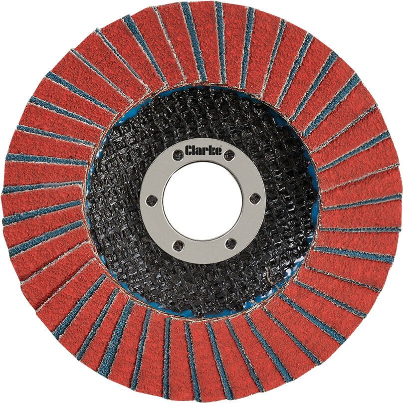 Clarke 6502398 Grit 80 115mm Ceramic & Zirconium Flap Disc 22mm Bore