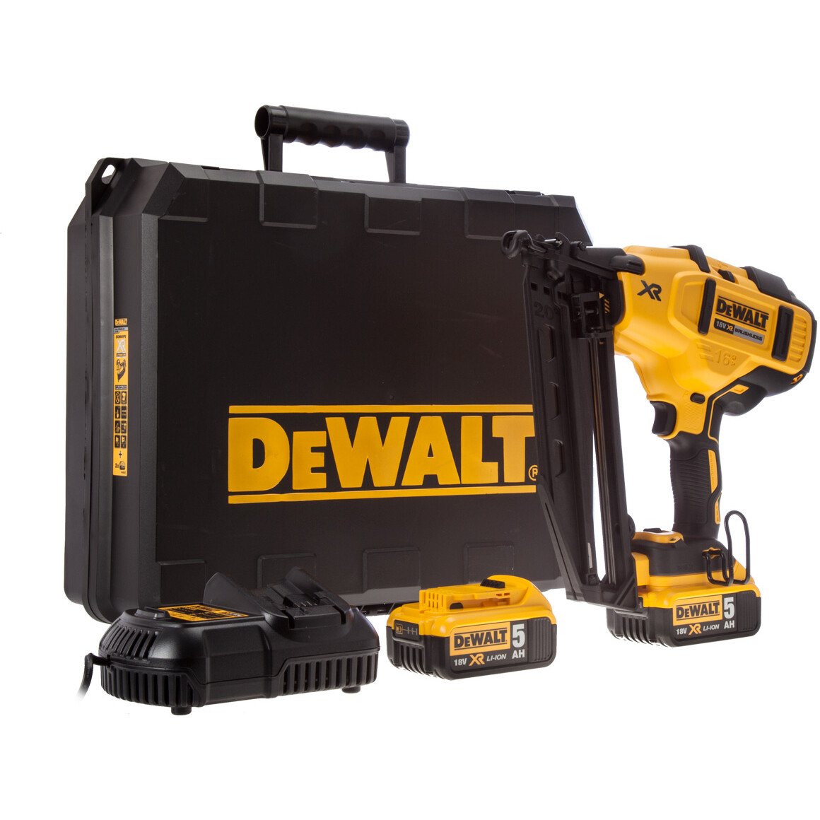 Dewalt DCN660P2 GB 18V 16g Second Fix Nail Gun with 2 x 5.0Ah