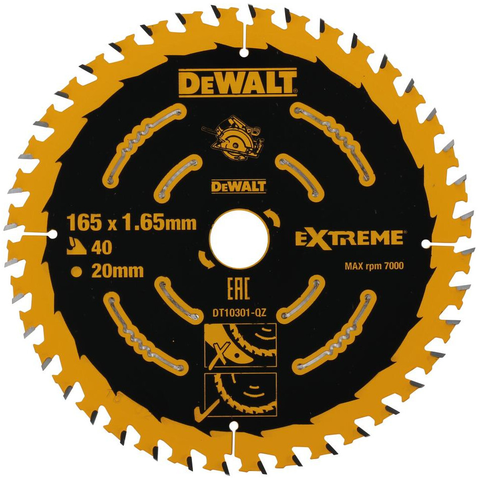 DeWalt DT10301QZ Xtreme 165mm Circular Saw Blade 40T from Lawson HIS