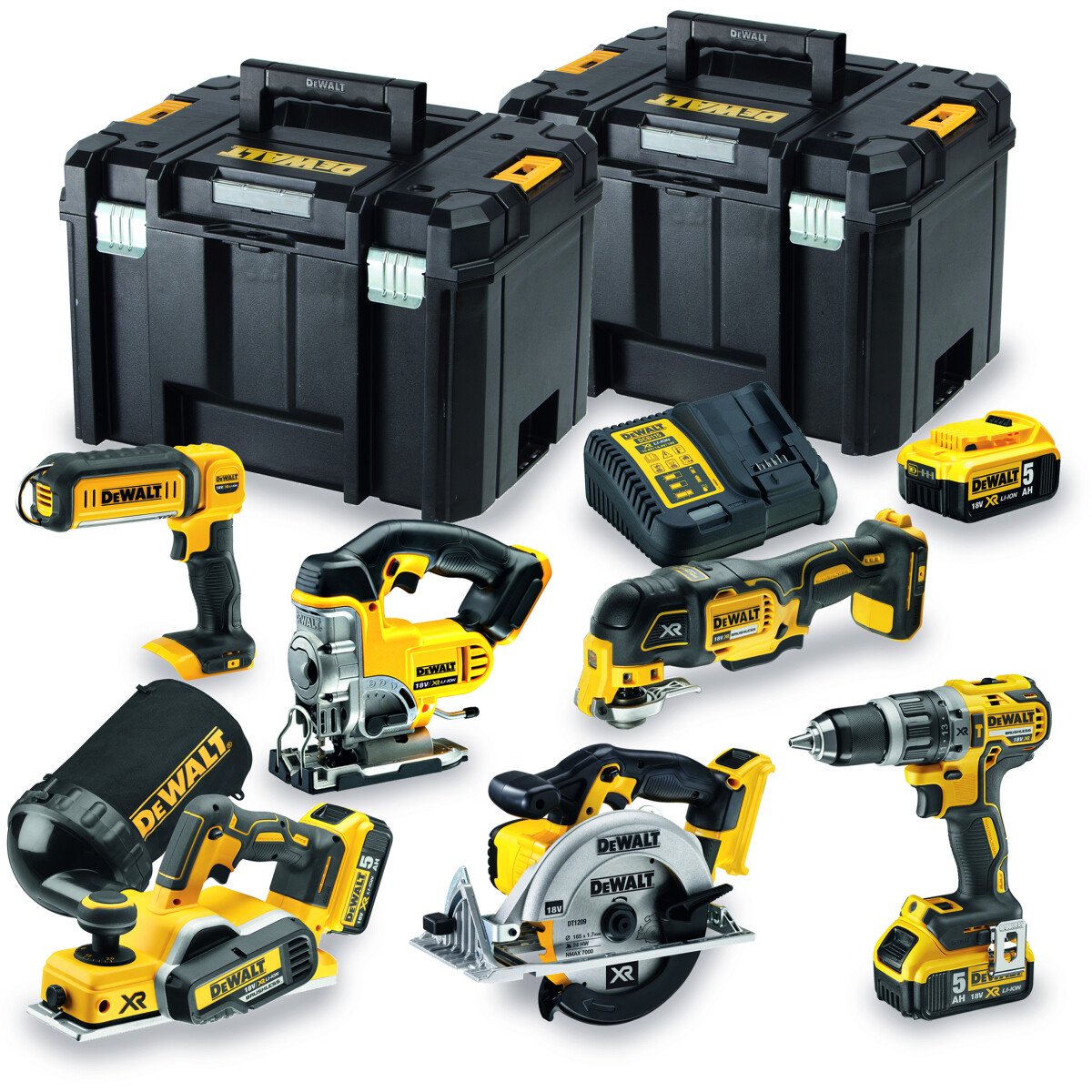 Dewalt DCK665P3T-GB 18V Li-ion 6 Piece Kit with 3 x 5.0Ah Batteries in TSTAK Cases