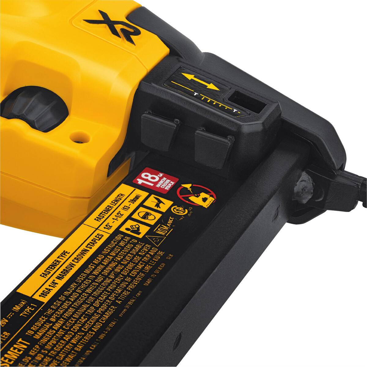DeWalt DCN681D2 GB 18V Cordless XR Brushless 18Ga Narrow Crown Stapler with 2 x 2.0Ah Batteries in HD Kit Box from Lawson HIS