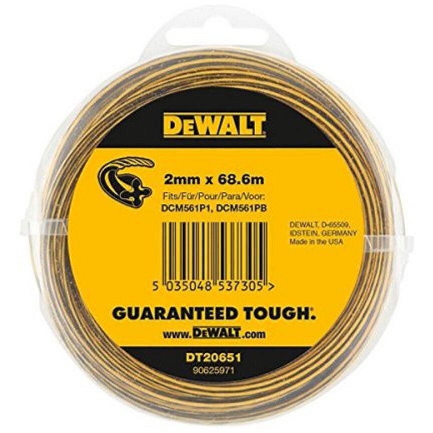 DeWalt DT20651-QZ Trimmer Line Refill 68mtr x 2mm Suitable For DCN561P1, DCB561PB and DCB561N Trimmers
