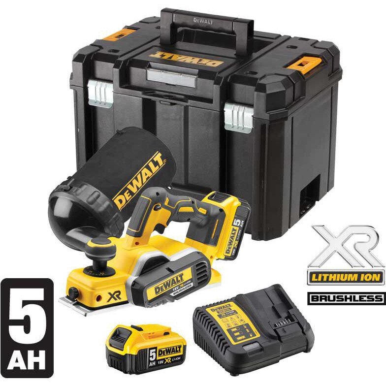 DeWalt DCP580P2 GB 18V XR Planer with 2 x 5.0Ah Batteries In TSTAK Carry Case from Lawson HIS