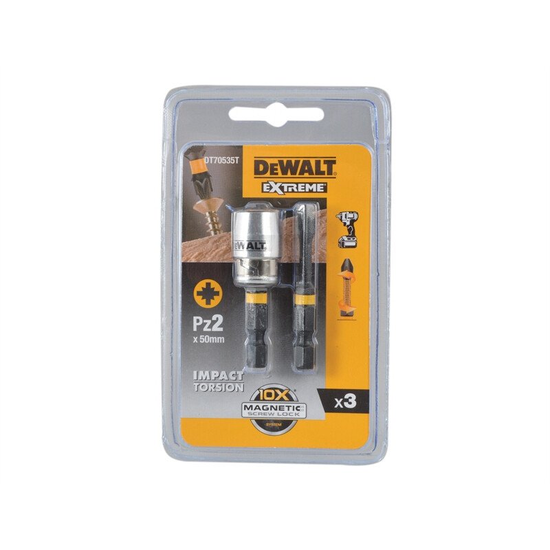 DeWalt DT70535T-QZ Impact Torsion 2 x PZ2 50mm and Magnetic Screwlock Sleeve