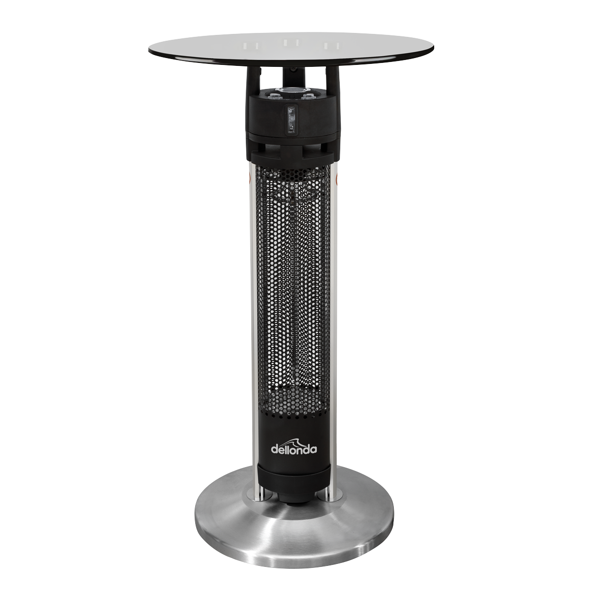 Sealey DG63 Dellonda Bistro Table with 1600W Heater, 95cm, Black/Stainless Steel