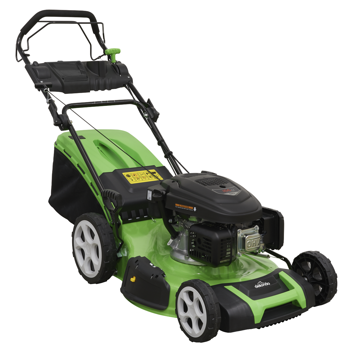 Sealey DG102 Dellonda Self-Propelled Petrol Lawnmower Grass Cutter with Height Adjustment & Grass Bag 171cc 20"/51cm 4-Stroke Engine