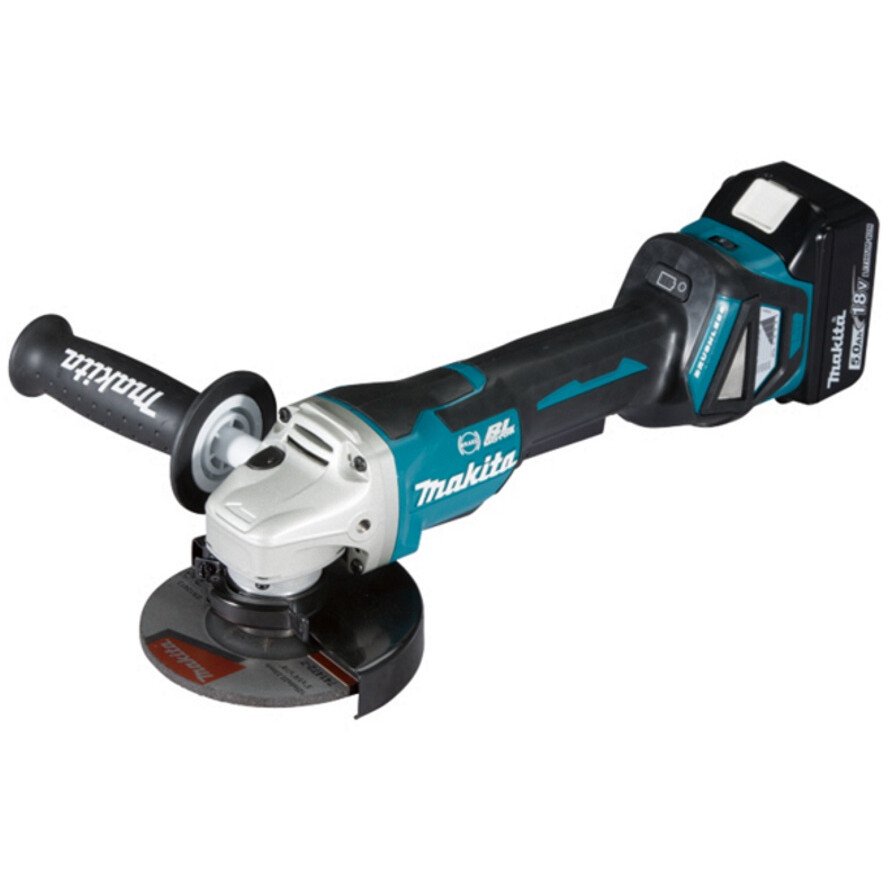 Makita DGA517RTJ 18V LXT Brushless 125mm Angle Grinder with 2x 5.0Ah Batteries in Makpac Case