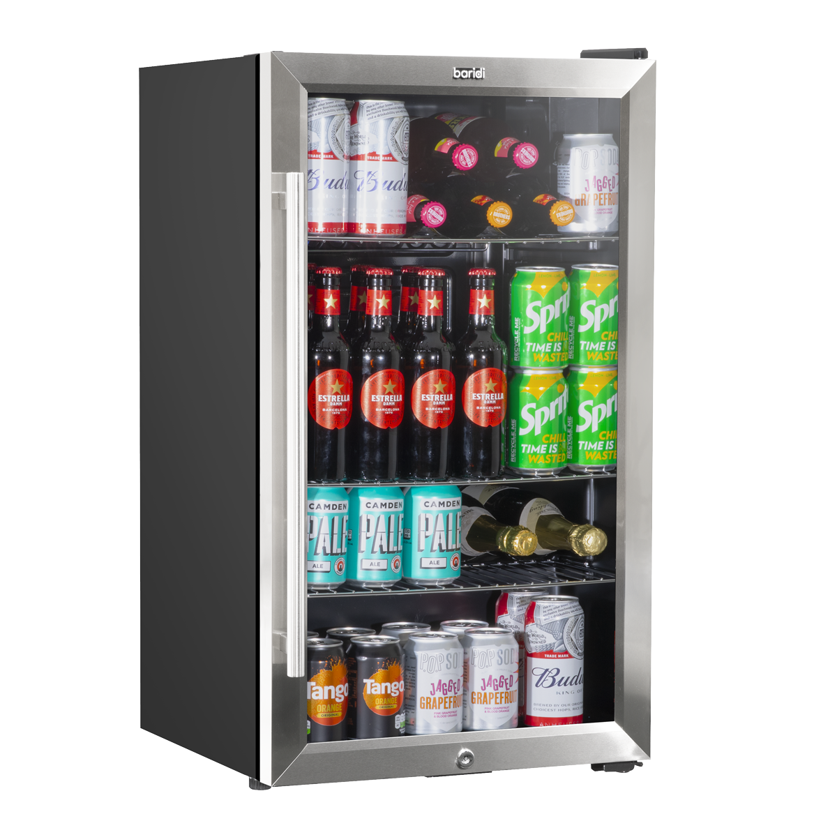 Sealey DH31 Baridi Under Counter Wine/Drink/Beverage Cooler/Fridge, Built-In Thermostat, Energy Class E, 85 Litre - Stainless Steel