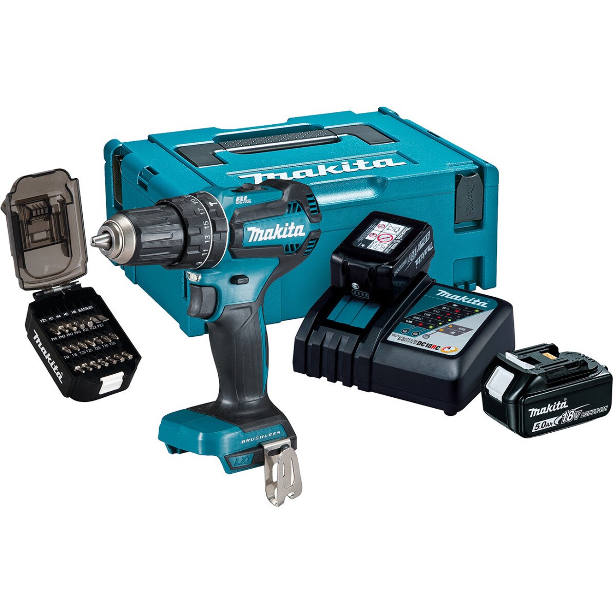 Makita combi drill sales set 5ah
