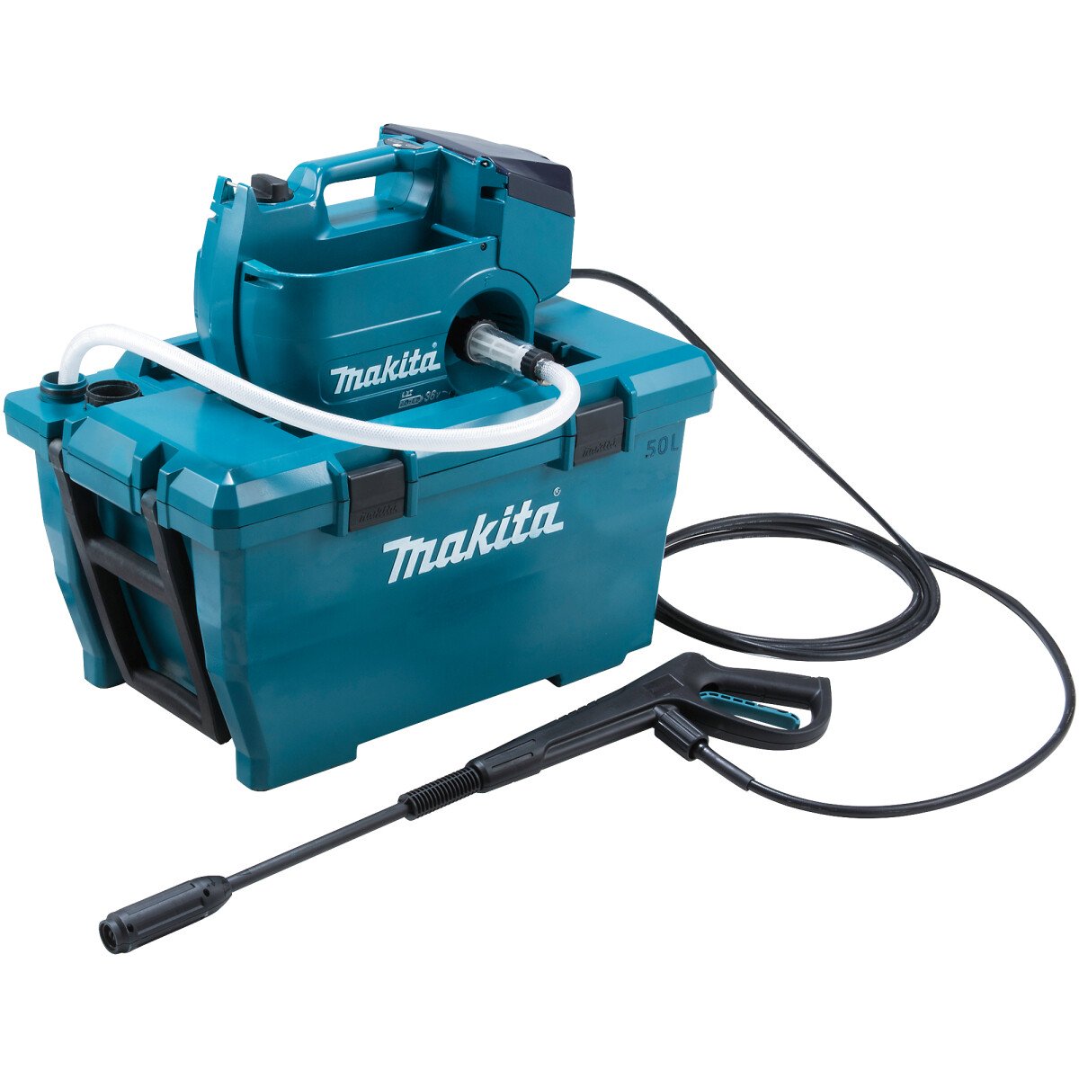 Makita DHW080PG2 "Twin 18V" Pressure Washer with 2x 6.0Ah Batteries and Charger