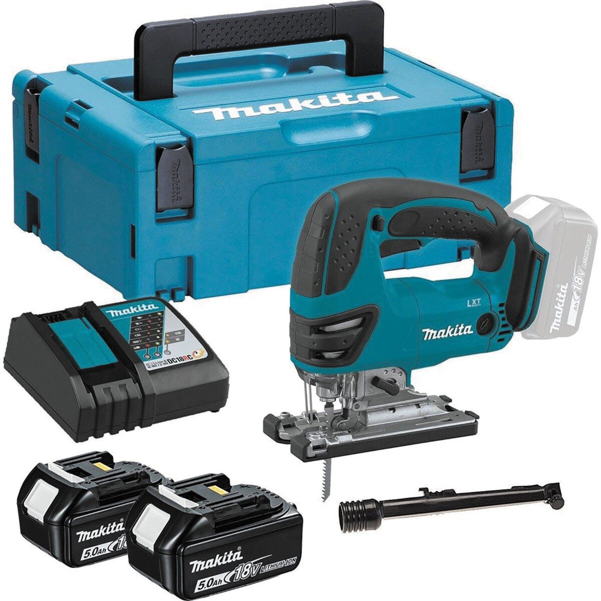 Makita DJV180RTJ 18V LXT Jigsaw with 2x 5.0Ah Batteries and Charger in MakPac Case