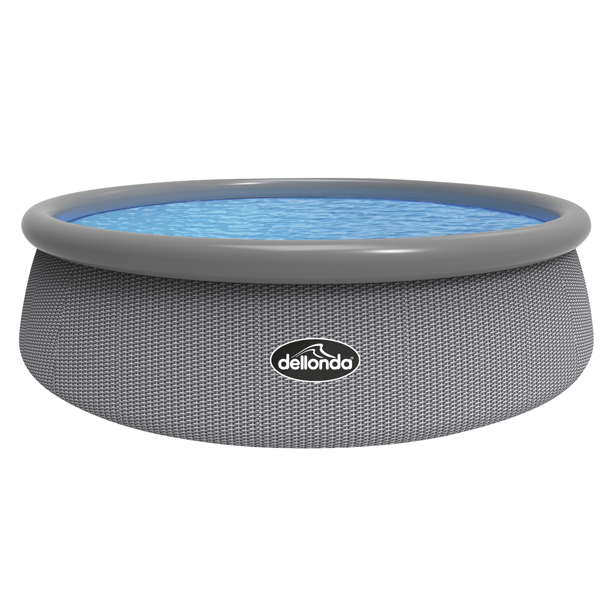 Sealey DL18 Dellonda 15ft Round Garden Kids Paddling Swimming Pool & Pump Grey Rattan
