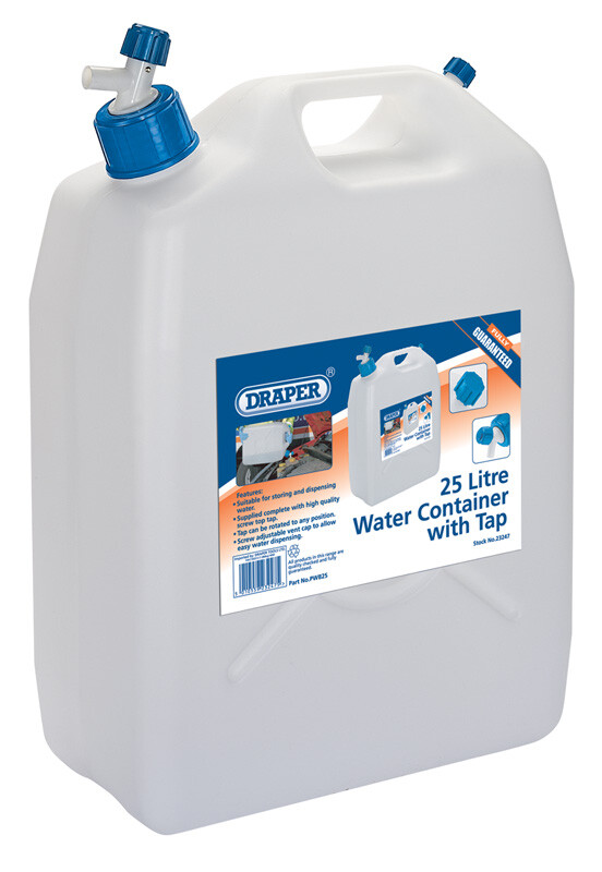 Draper 23247 PWB25 25L Water Container with Tap from Lawson HIS