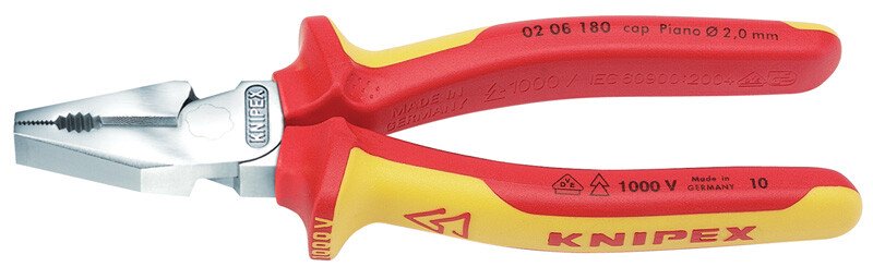 Knipex 02 06 180 180mm VDE Fully Insulated High Leverage Combination Pliers 49168