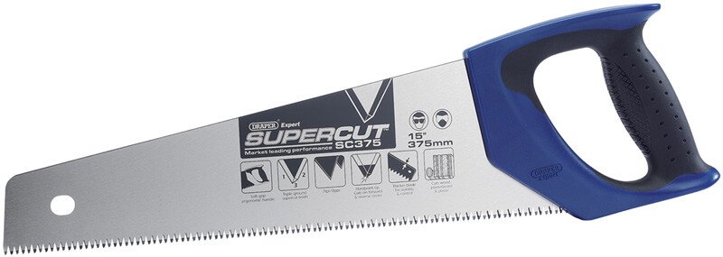 Draper 49292 SC375 Expert Supercut 375mm/15" Soft Grip Hardpoint Tool Box Handsaw 7tpi/8ppi