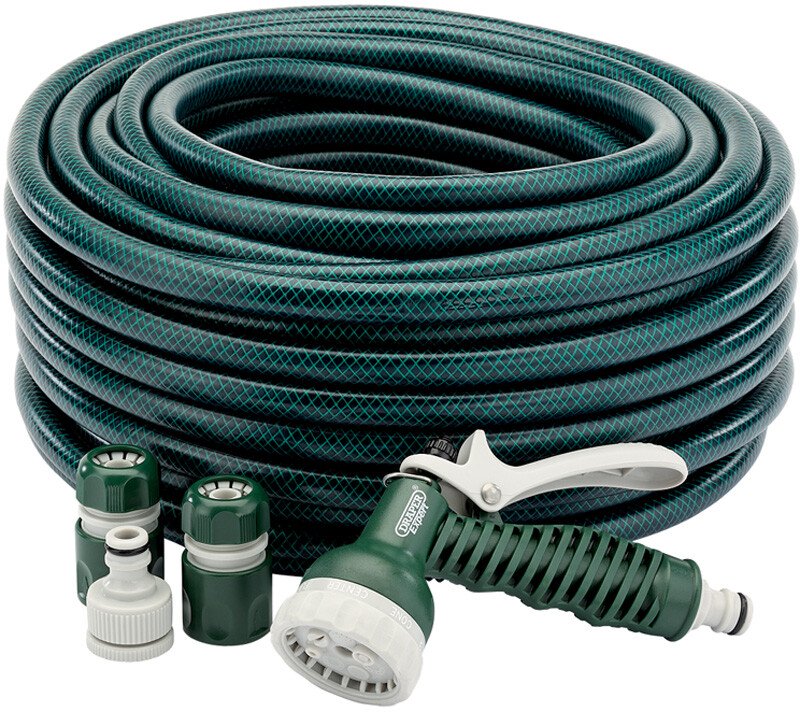 Draper 56447 GH2/GW16 12mm Bore x 30m Garden Hose and Spray Gun Kit