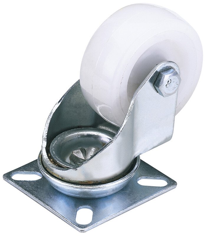 Draper 65503 604100P 100mm Dia. Swivel Plate Fixing Nylon Wheel   S.W.L 125kg