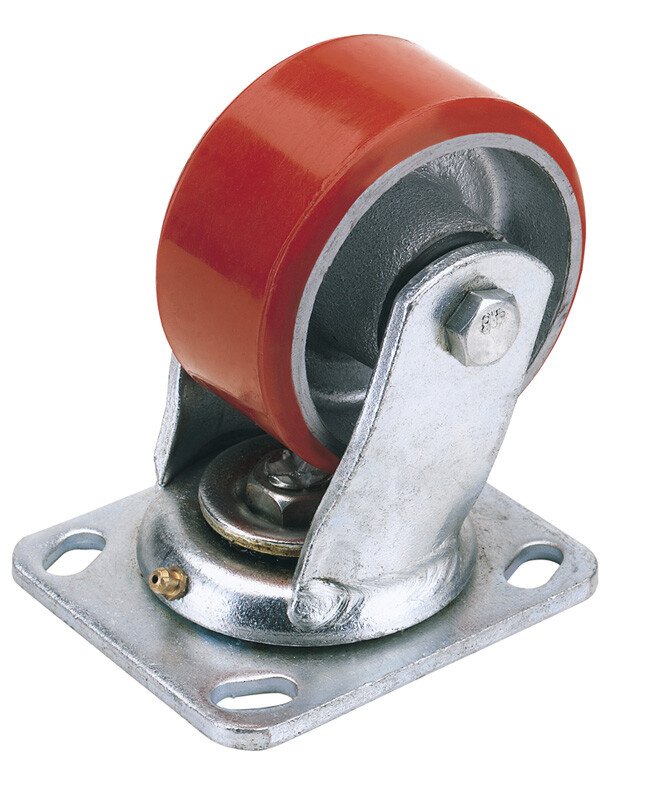 Draper 65532 606200P 200mm Dia. Swivel Plate Fixing Heavy Duty Polyurethane Wheel   S.W.L 500kg