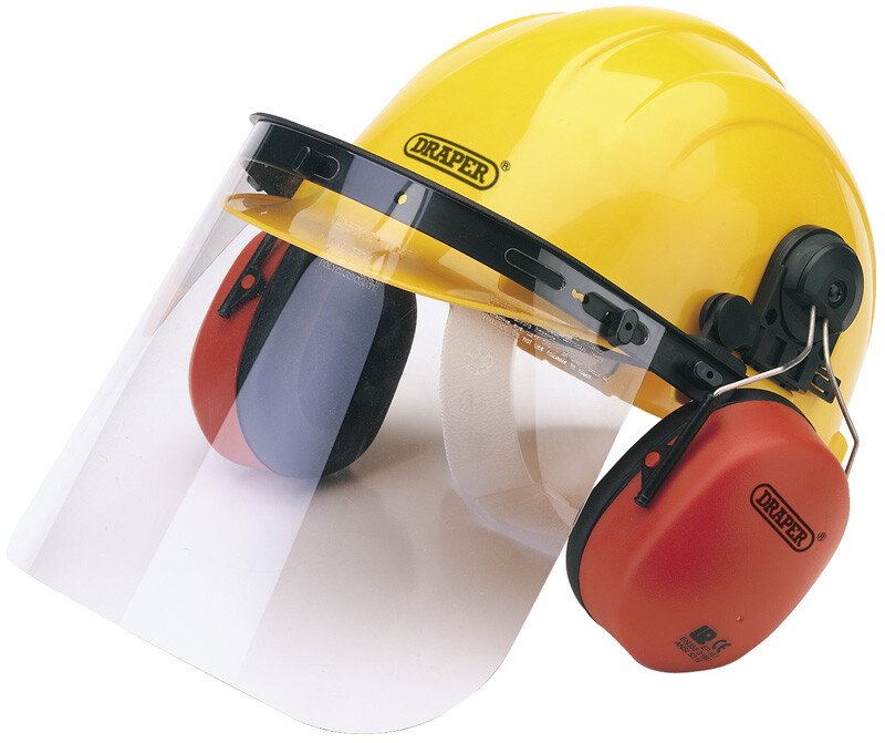 Draper 69933 SHEMV Safety Helmet with Ear Muffs and Visor