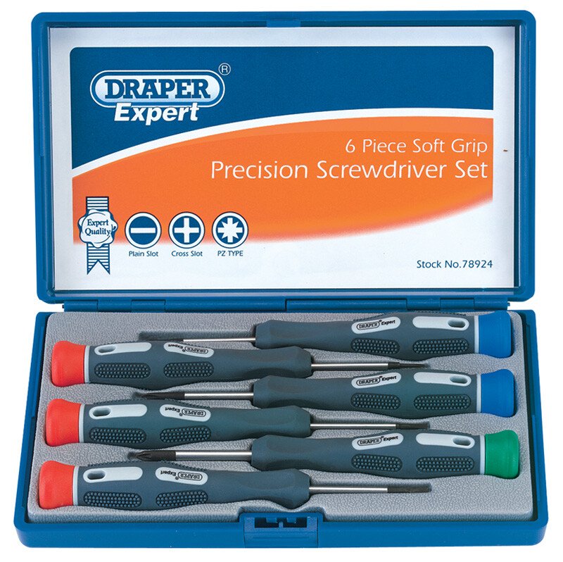 Draper 78924 PSS6 Expert 6 Piece Soft Grip Precision Screwdriver Set
