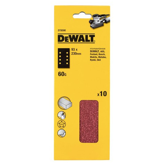 DeWalt DT8590QZ 1/3 Sheet Multi Purpose Sanding Sheets 600g 93mm x