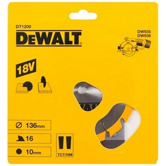 DeWalt DT1946-QZ 136x10mm 16T Circular Trimsaw Blade (Fits DW935/936K2)