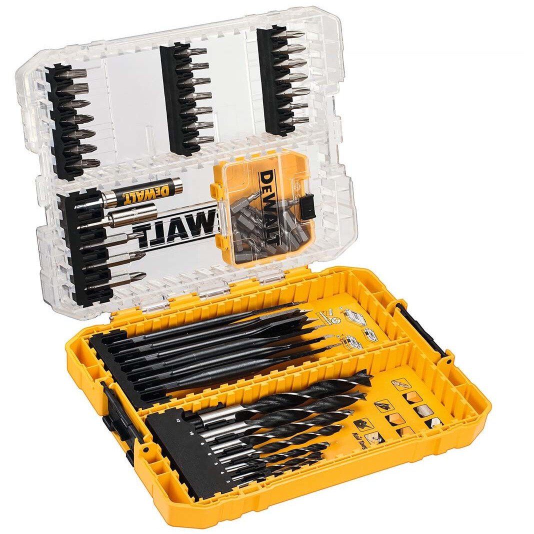 DeWalt DT70758-QZ 57 Pc Drill Driver Bit Set With Brad Point & Extreme Flatwood Bits