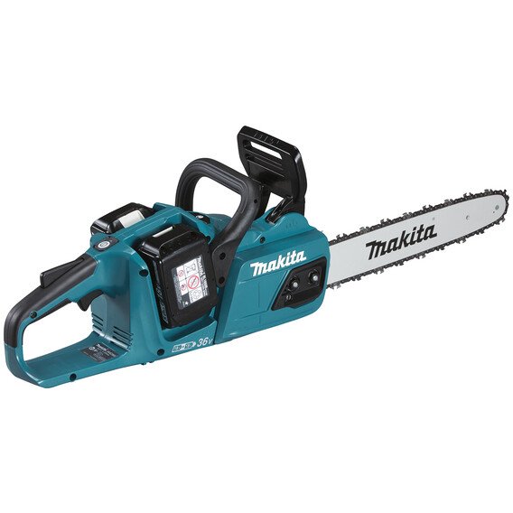 Makita DUC355PT2 Twin 18V  Brushless Chainsaw 35cm BL LXT with 2x 5.0Ah Batteries and DC18RD Twin-Port Charger