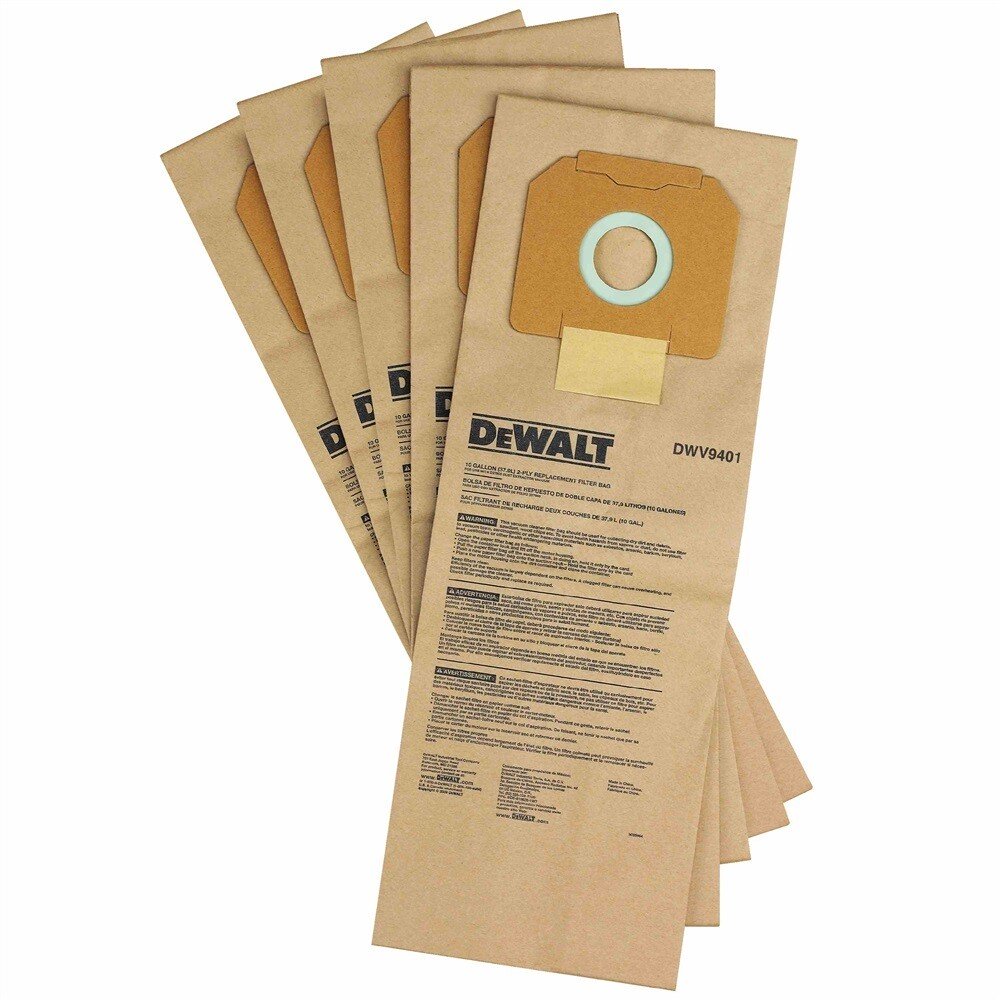 DeWalt DWV9401-XJ Paper Bags for DWV902M / DWV905M Pack of 5