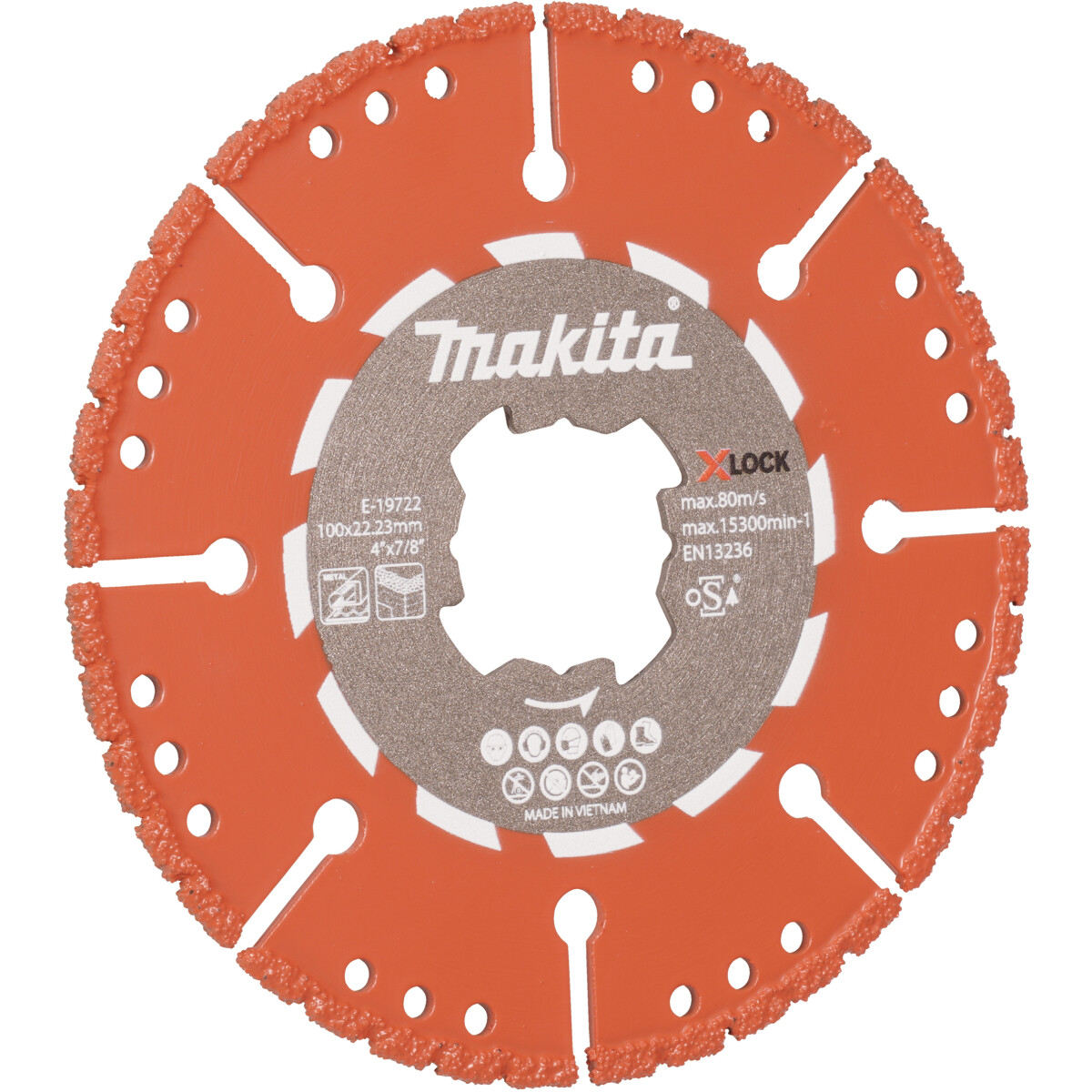 Makita E19722 X Lock 100mm Vacuum Brazed Rescue Diamond Blade from