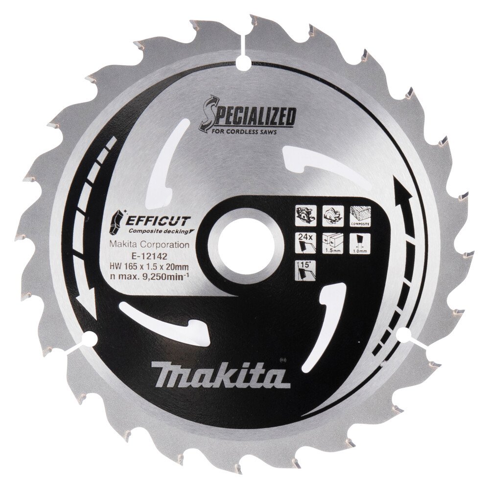Makita E-12142 TCT Saw Blade 165X20X24T Efficut for Composite