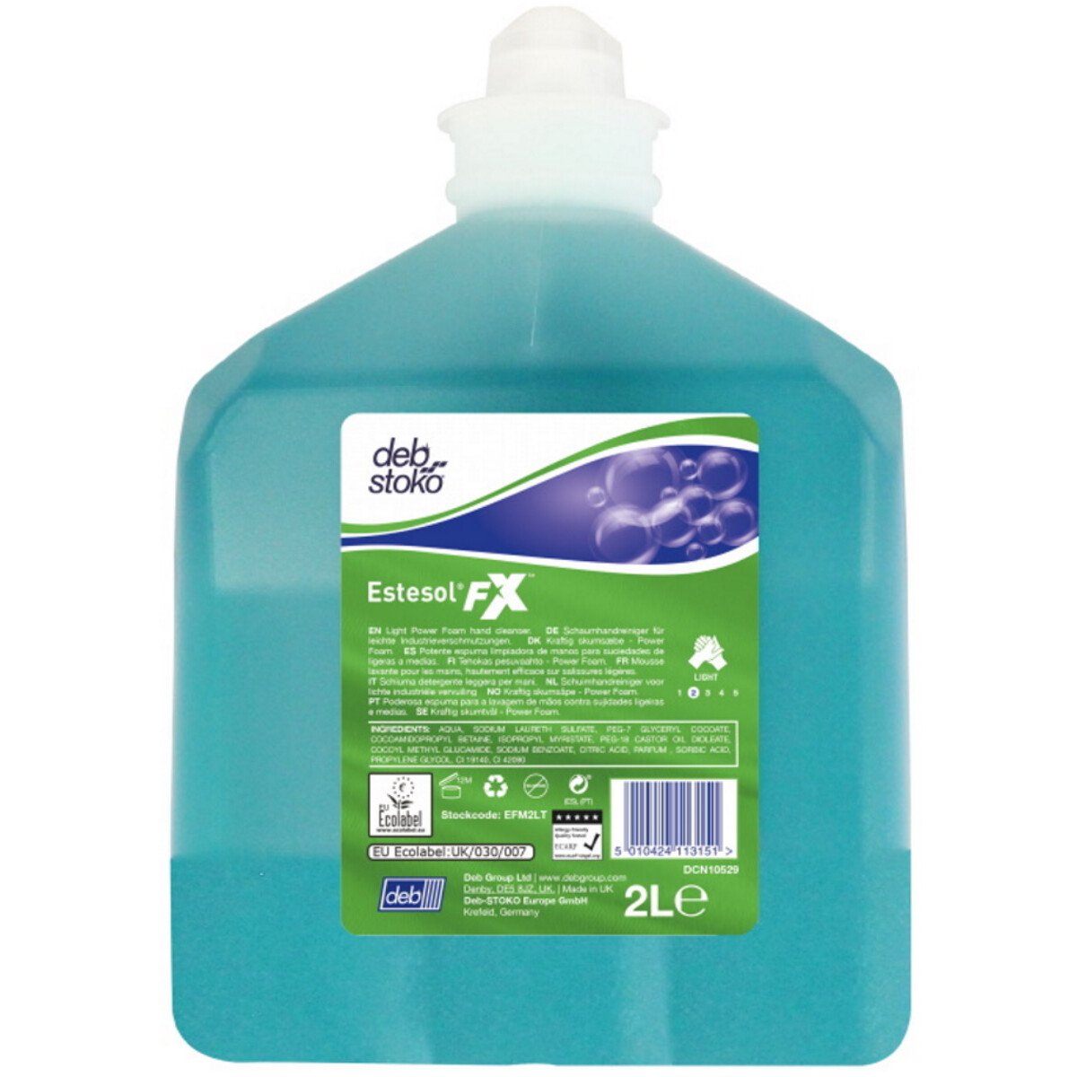 Deb EFM2LT Estesol® FX™ Power Foam Refill Cartridge Carton of 4 x 2L