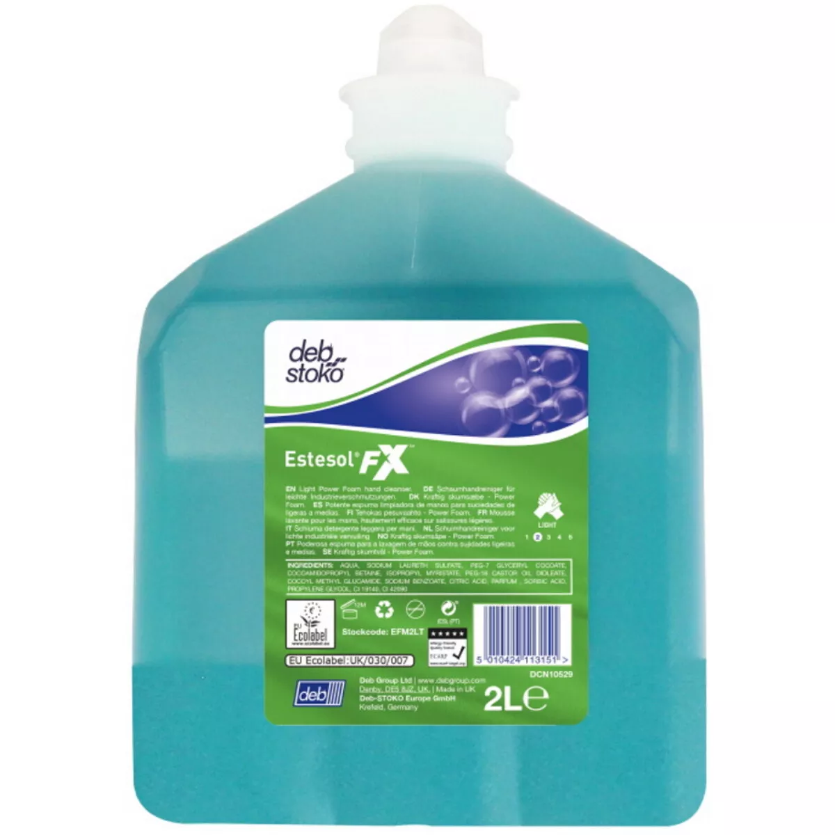 Deb EFM2LT Estesol® FX™ Power Foam Refill Cartridge Carton of 4 x 2L