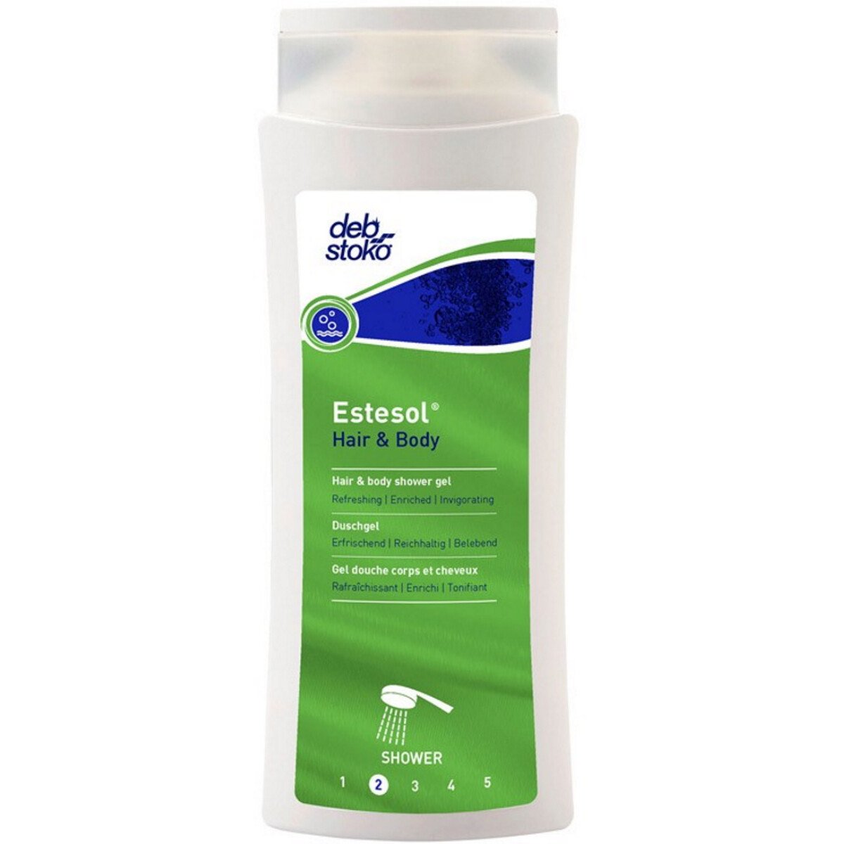 Deb HAB250ML Estesol® Universal Hair and Body Shower Gel Carton of 12 x 250ml