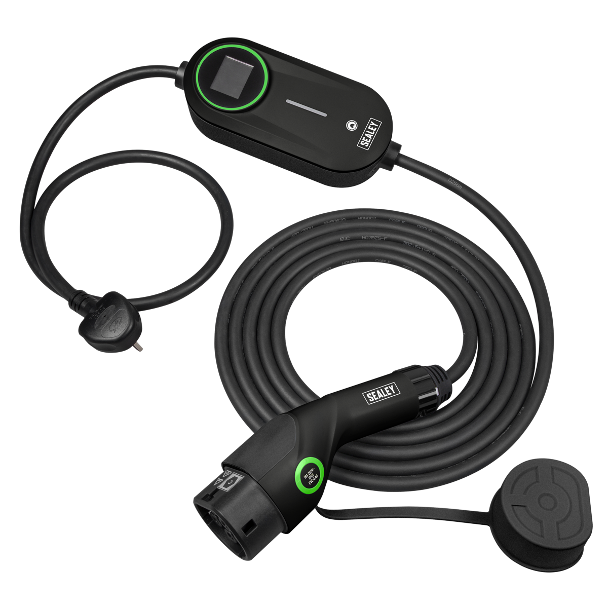 Sealey EVAC2 5m Adjustable (3.5kW) Type 2 to UK 3-Pin Plug Portable EV Charger