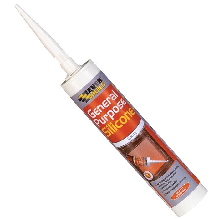 Everbuild EVBGPSBL GPSBK Black General Purpose Silicone Sealant 280ml C3 Cartridge