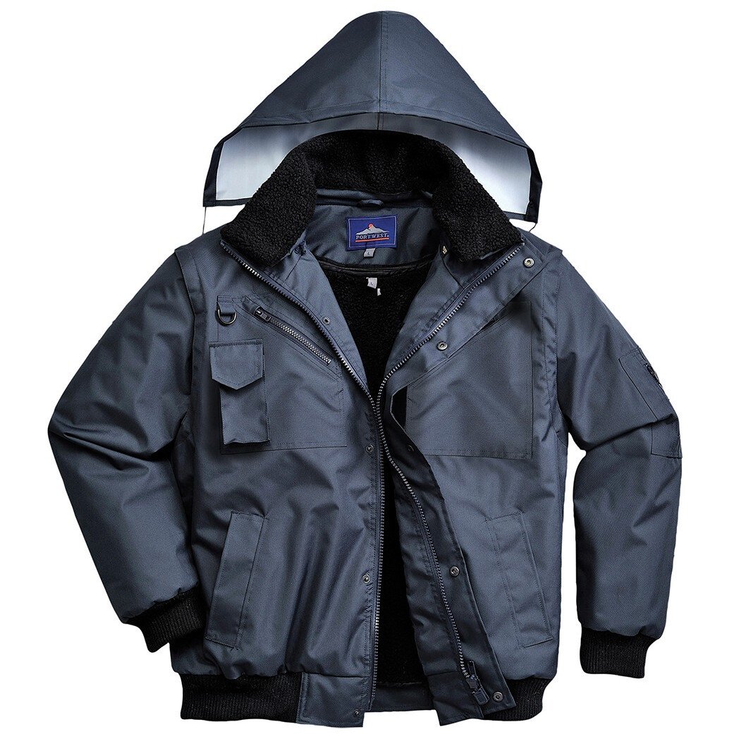 Portwest F465 3-in-1 Bomber Jacket - Black or Navy Blue Available