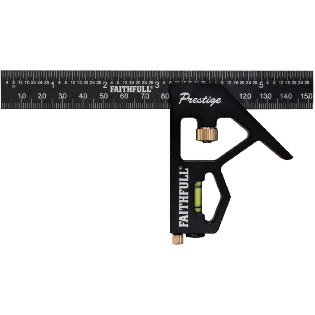 Faithfull FAICS150CNC Prestige Combination Square Black Aluminium 150mm (6in)