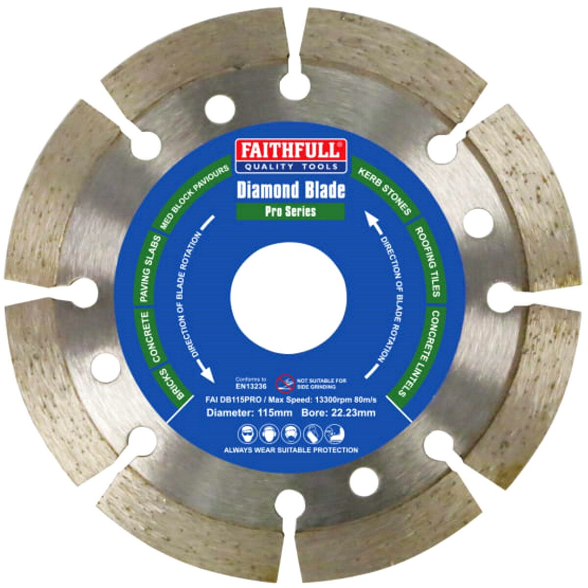 Faithfull FAIDB115PRO Professional Diamond Blade 115 x 22mm
