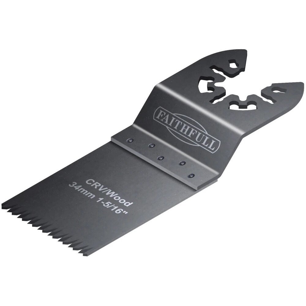 Faithfull FAIMFW34 Multi-Function Tool CrV Flush Cut Wood Blade Ground Side Set 34mm