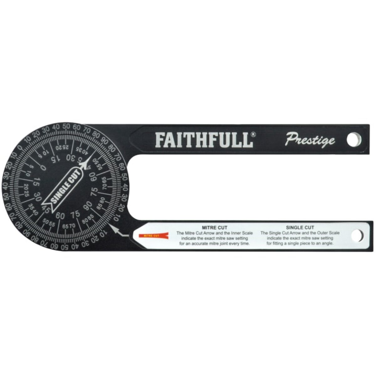 Faithfull 755001 Prestige Mitre Saw Protractor Black Aluminium FAIMSPCNC