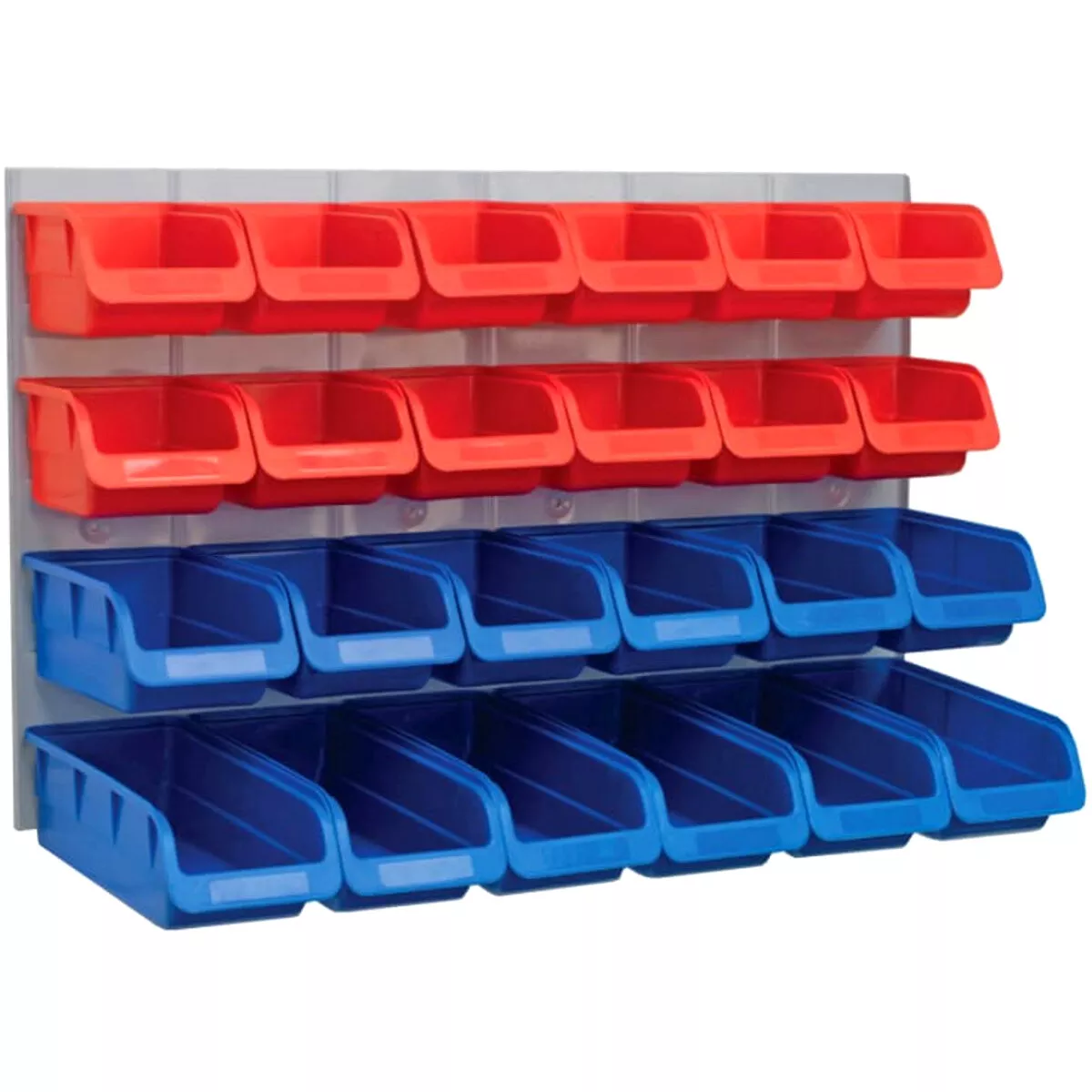 Faithfull FAIPAN24 24 Plastic Storage Bins with Metal Wall Panel