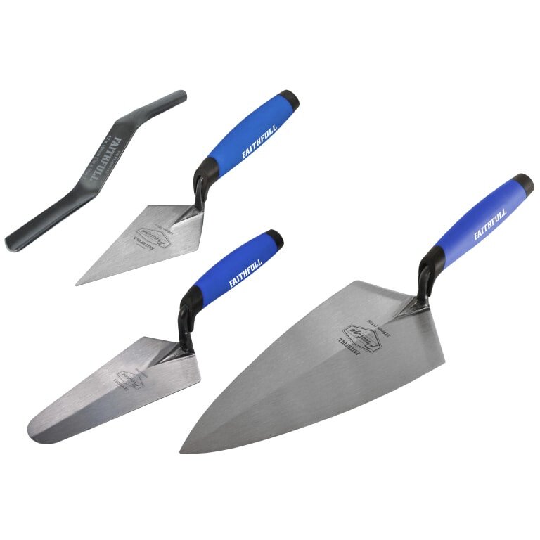 Faithfull XMS24TROWEL4 4 Piece Professional Brick Trowel Set