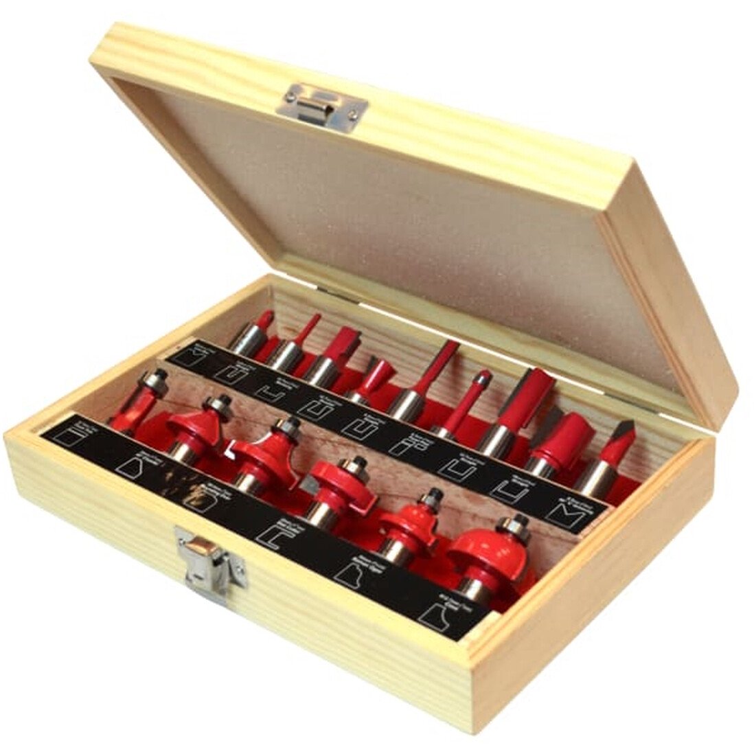 Faithfull FAIRBS15 Router Bit Set of 15 TCT Pieces 1/2in Shank