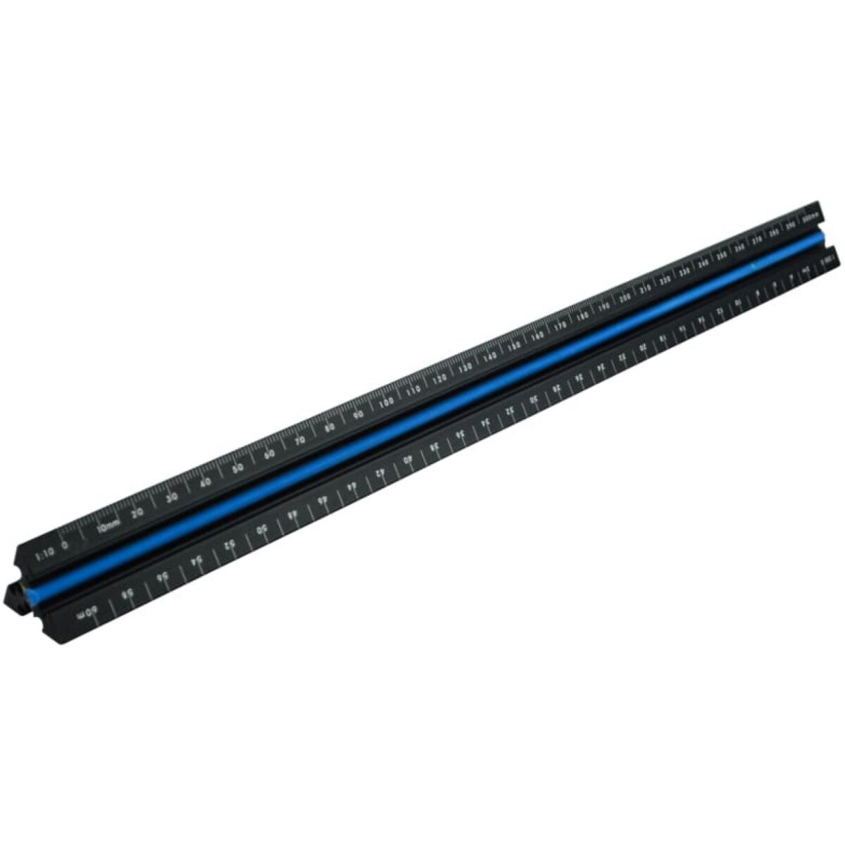 Faithfull 78L030 Prestige Tri-Scale Architect Rule Black Aluminium 300mm FAIRULETACNC